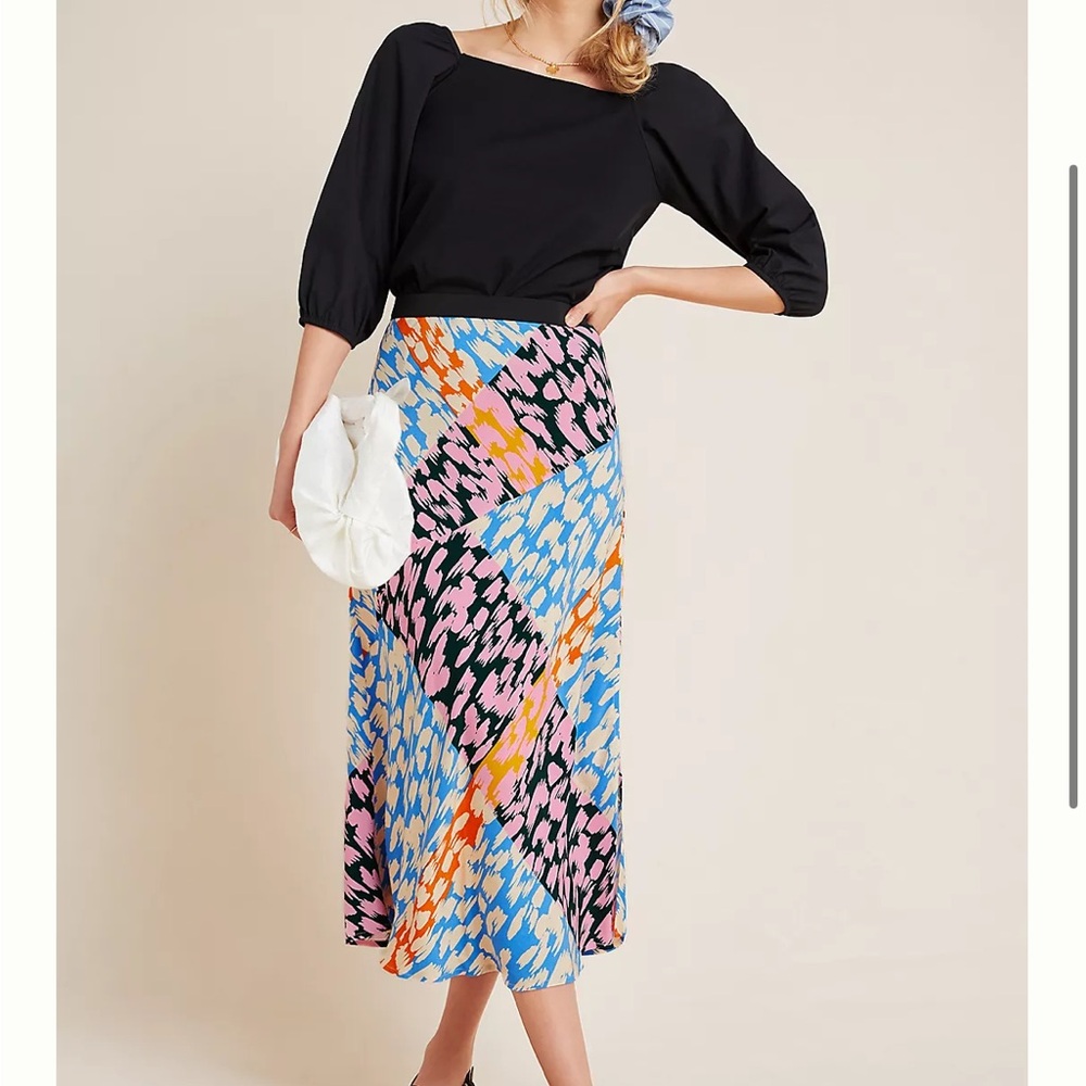 NWT COREY LYNN CALTER Anthropologie Bias Midi Skirt